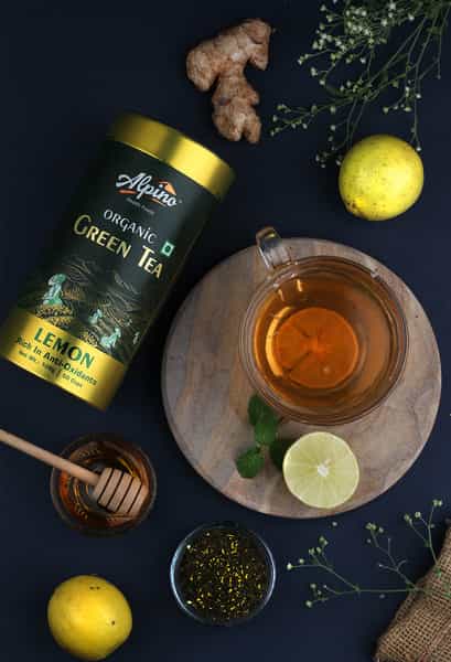 Alpino Certified Organic Lemon Green Tea 100 G | Rich In Anti-Oxidants | Detox Green Tea