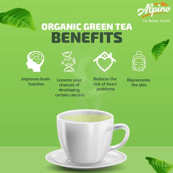 Alpino Certified Organic Lemon Green Tea 100 G | Rich In Anti-Oxidants | Detox Green Tea