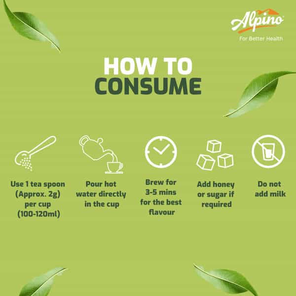 Alpino Certified Organic Lemon Green Tea 100 G | Rich In Anti-Oxidants | Detox Green Tea