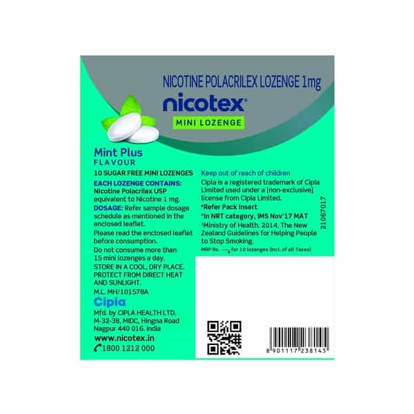 Nicogum 1Mg Mint Plus Flavour Sugar Free Mini Lozenge 10'S