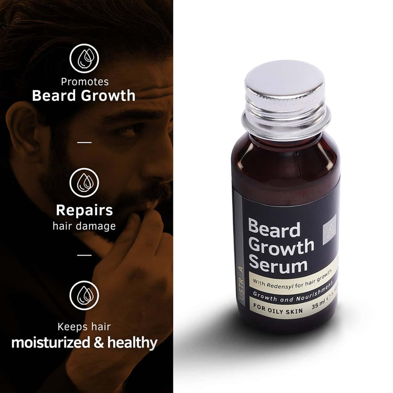 Buy USTRAA BEARD GROWTH SERUM FOR OILY SKIN 35ML Online & Get Upto 60