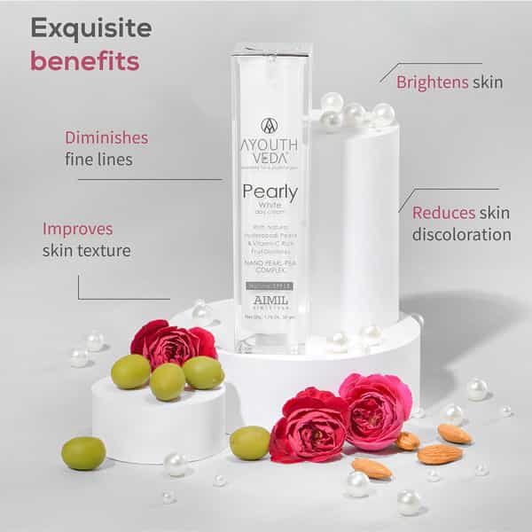 Ayouthveda Pearly White Day Cream With Pearl-Pea Complex & Spf 15 To Lighten | Brighten Skin 50 Gm