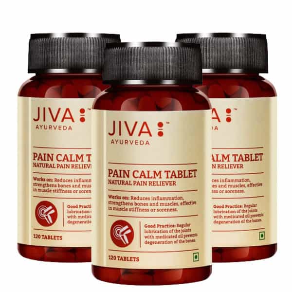 Jiva Pain Calm Tablet 500Mg | Natural Pain Reliever - 120 Tablet (Pack Of 3)