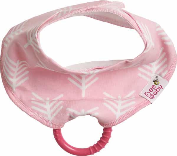 Beebaby Super Soft Bandana Bib With Snap-On Teether. ( Baby Pink - Arrow ) 3M+
