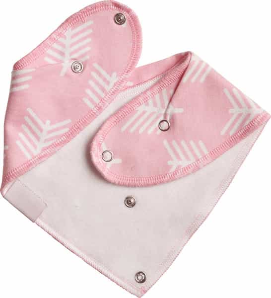 Beebaby Super Soft Bandana Bib With Snap-On Teether. ( Baby Pink - Arrow ) 3M+