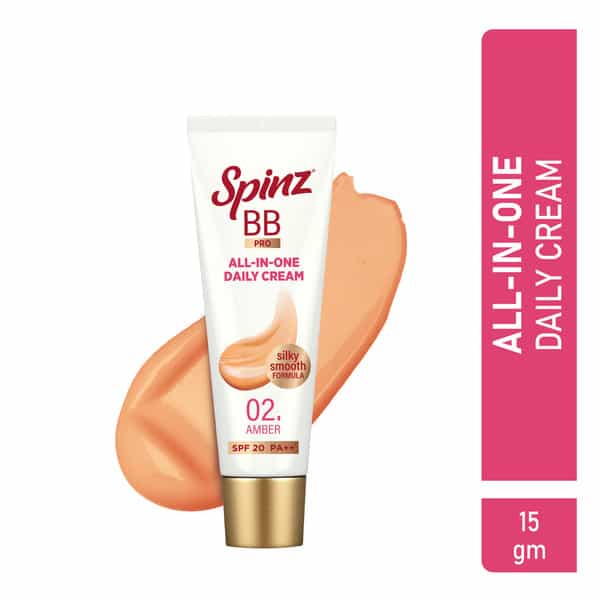 Spinz Bb Pro Brightening & Beauty Face Cream With Spf 20 Pa++ (Amber 02) Instant Brightness | 15G