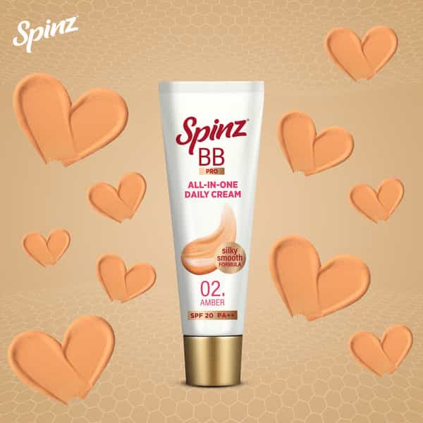 Spinz Bb Pro Brightening & Beauty Face Cream With Spf 20 Pa++ (Amber 02) Instant Brightness | 15G