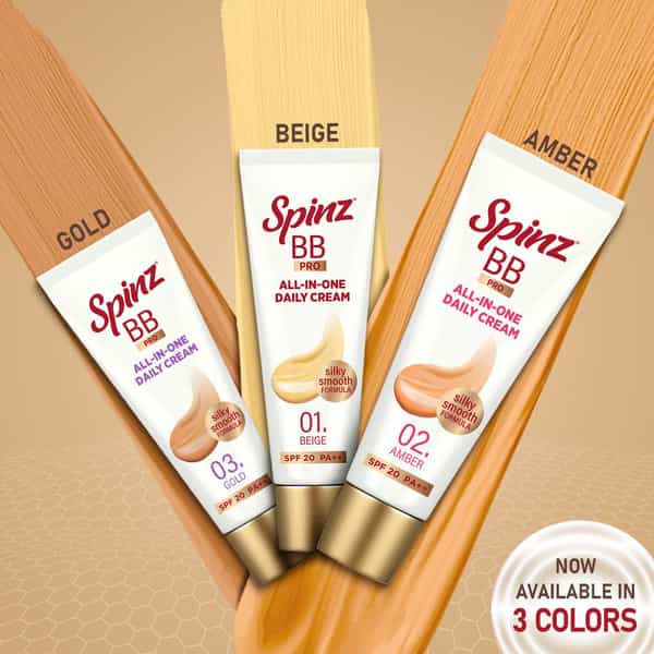 Spinz Bb Pro Brightening & Beauty Face Cream With Spf 20 Pa++ (Amber 02) Instant Brightness | 15G