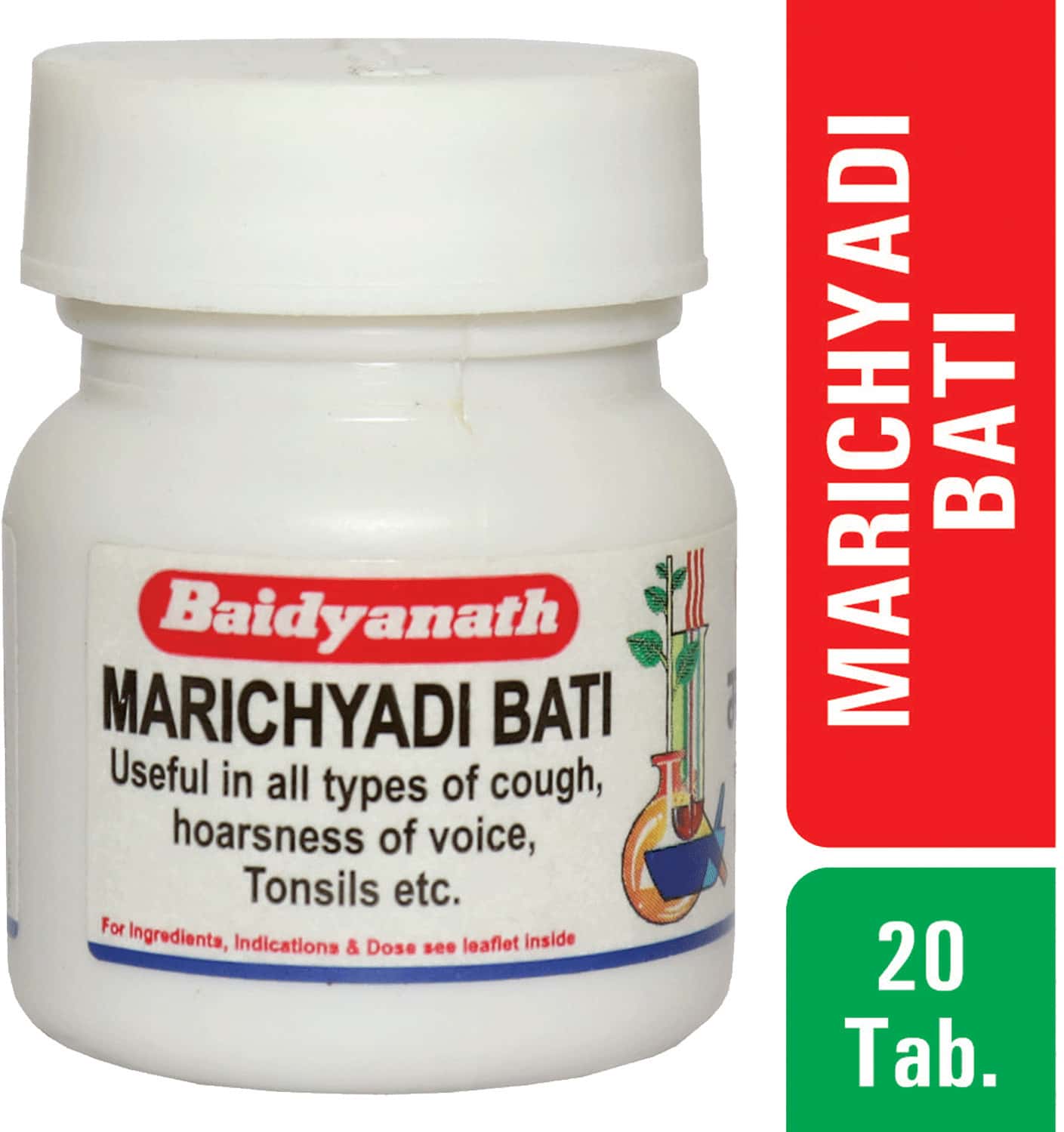 Baidyanath Asli Ayurved Marichyadi Bati | Cough & Hoarseness Of Voice Tonsils | 20 Tabs (3 Pack)