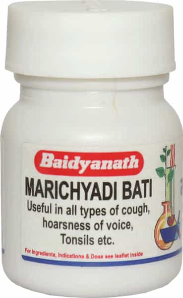 Baidyanath Asli Ayurved Marichyadi Bati | Cough & Hoarseness Of Voice Tonsils | 20 Tabs (3 Pack)