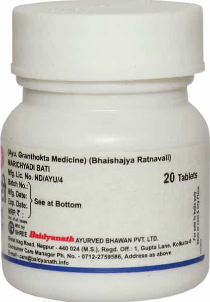 Baidyanath Asli Ayurved Marichyadi Bati | Cough & Hoarseness Of Voice Tonsils | 20 Tabs (3 Pack)