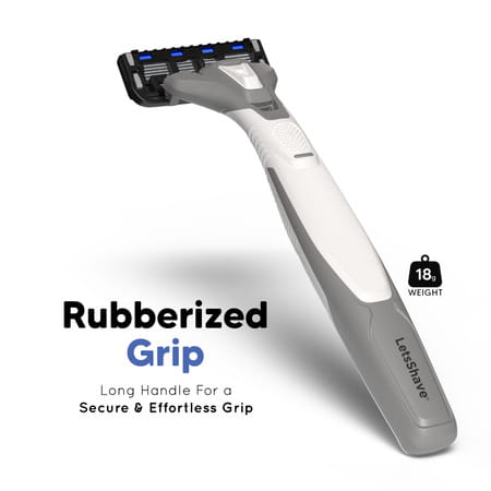 Letsshave Pro 6 Portable Razor For Men, Pack Of 4 Razor + 1 Transparent Shave Gel 15ml