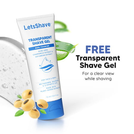 Letsshave Pro 6 Portable Razor For Men, Pack Of 4 Razor + 1 Transparent Shave Gel 15ml