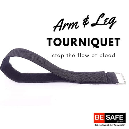 Besafe Forever Tourniquet Band For Sample Blood Collection | Black | Pack Of 2