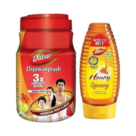 Dabur Chyawanprash 3x Immunity Action Jar Of 2kg With Free (Dabur Honey 225gm Worth Rupees 225)