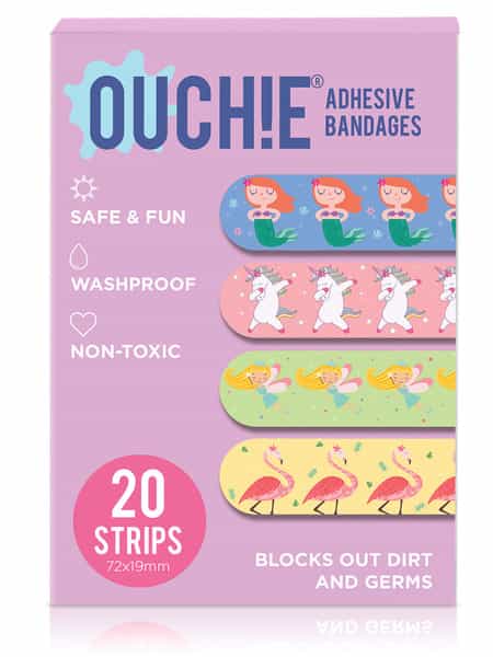 Ouchie Non-Toxic Printed Bandages Double Combo (40 Pack) - Pink & Lavender