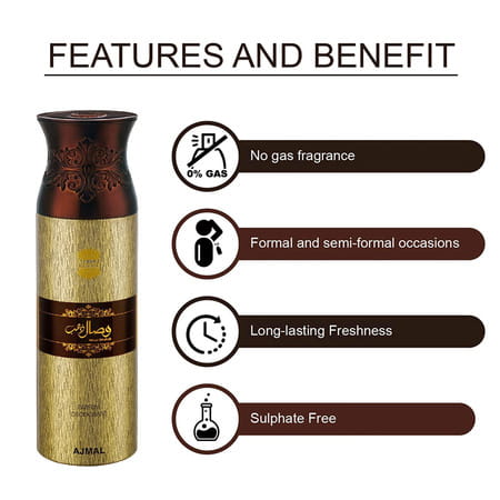 Ajmal Wisal Eau De Parfum 50ml Perfume For Women And Wisal Dhahab Deodorant 200ml For Men