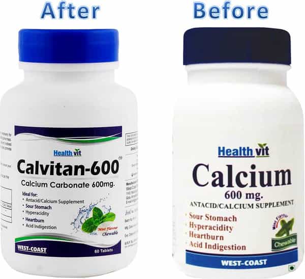 Healthvit Calvitan-600 Calcium 600Mg For Bone Health - 60 Tablets