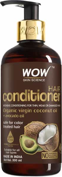 Wow Skin Science Hair Conditioner Organic Virgin Coconul Oil + Avocodo Oil 300 Ml
