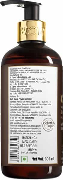 Wow Skin Science Hair Conditioner Organic Virgin Coconul Oil + Avocodo Oil 300 Ml