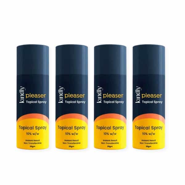 Kindly Health Pleaser Topical Spray | Non-Transferrable Spray For Men | 80 Gm | Pack Of 4
