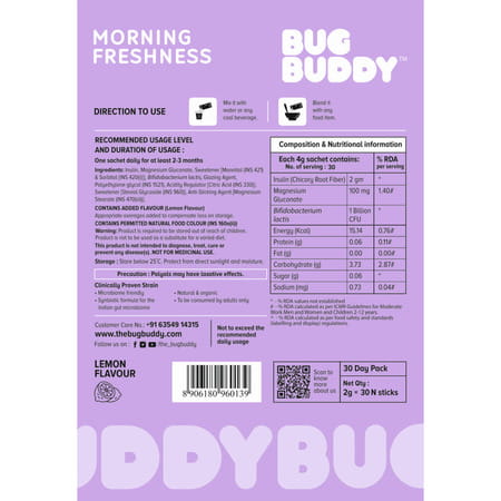 Bug Buddy Morning Freshness | Gut Cleanse Detox | 30-Day Pack