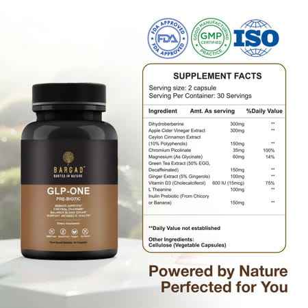 Bargad 3-In-1 Glp-One Pre-Biotic Capsules - Support Metabolic Health (60 Capsules)