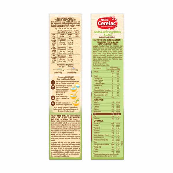 Nestle Cerelac Baby Cereal With Milk Khichdi With Vegetables & Ghee 8 To 24 Month Stage 2 300Gm