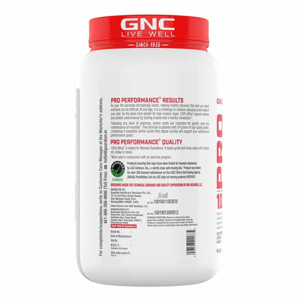 Gnc Pro Performance 100% Whey Protein Powder | 907 G | 24G Protein | 5.5 Grams Bcaa | Vanilla Cream
