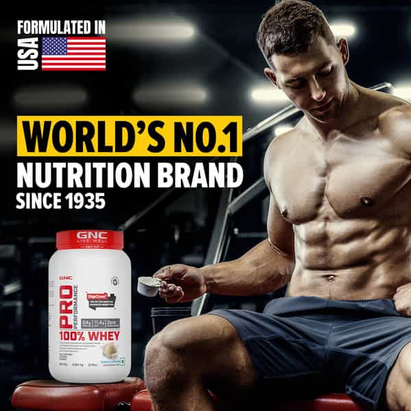 Gnc Pro Performance 100% Whey Protein Powder | 907 G | 24G Protein | 5.5 Grams Bcaa | Vanilla Cream