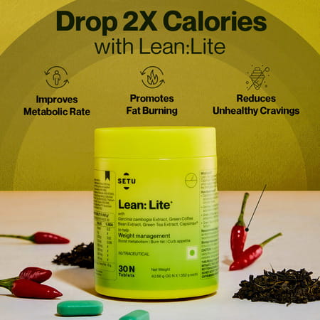 Setu Lean Lite Ayurvedic Tablets For Natural Fat Burn & Weight Loss - 60 Tablets