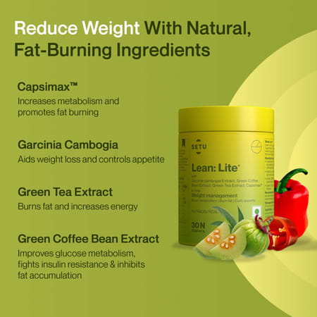 Setu Lean Lite Ayurvedic Tablets For Natural Fat Burn & Weight Loss - 60 Tablets