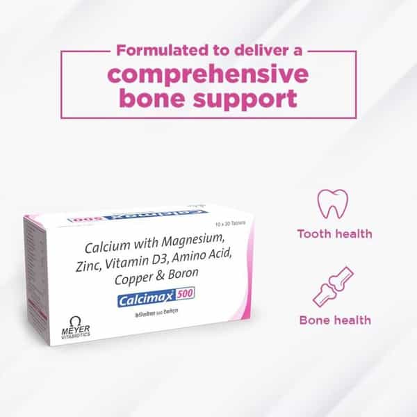 Calcimax 500 - Health Supplement (500 Mg Of Calcium) With Wellman 30 Tablet Free
