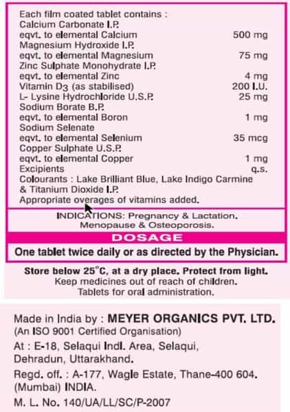 Calcimax 500 - Health Supplement (500 Mg Of Calcium) With Wellman 30 Tablet Free