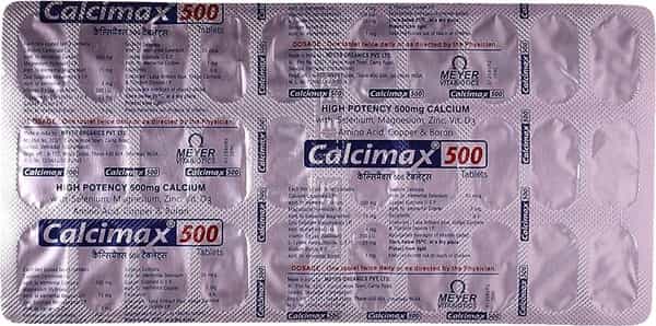 Calcimax 500 - Health Supplement (500 Mg Of Calcium) With Wellman 30 Tablet Free