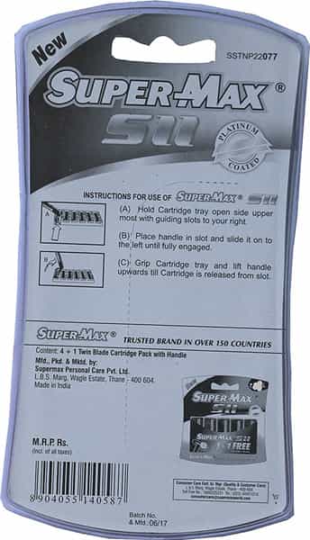 Supermax S 11 - Razor And Cartridge - 4+1