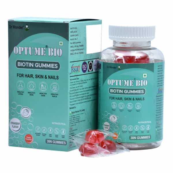 Dr Wonder Optume Bio Gummies Hair | Skin & Nails (Pack Of 2_60 Gummies)