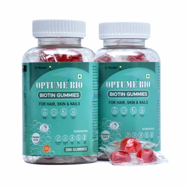 Dr Wonder Optume Bio Gummies Hair | Skin & Nails (Pack Of 2_60 Gummies)