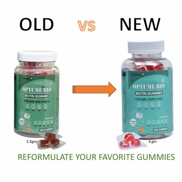 Dr Wonder Optume Bio Gummies Hair | Skin & Nails (Pack Of 2_60 Gummies)