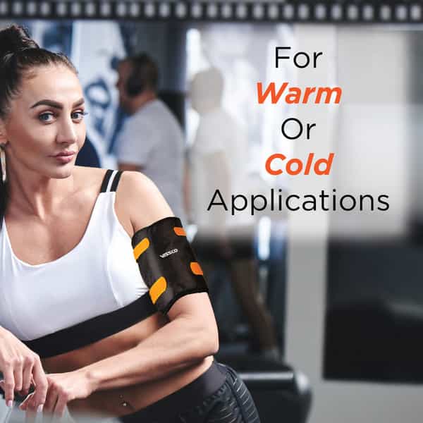 Vissco Flexi Hot & Cold Gel Pack Strap | Heating & Cooling Solution To Relieve Muscle Pain (Black)