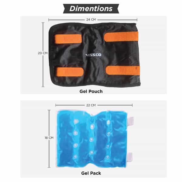 Vissco Flexi Hot & Cold Gel Pack Strap | Heating & Cooling Solution To Relieve Muscle Pain (Black)