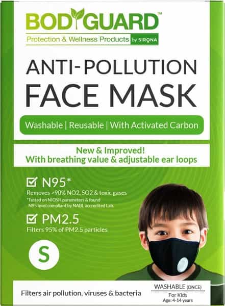 Bodyguard N95 + Pm2.5 Anti Pollution Face Mask With Valve And Activated Carbon - Small