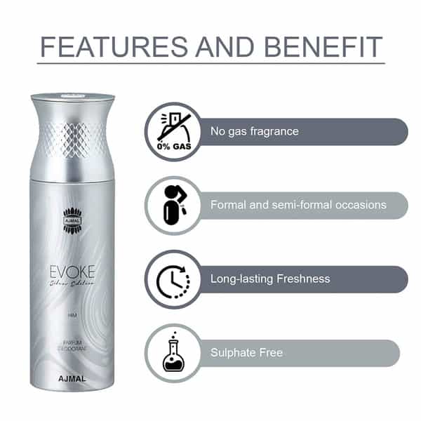 Ajmal 1 Distraction 1 Ajmal Evoke Silver Edition For Him 1 Sacrifice Ii For Him Deo Pack Of 3