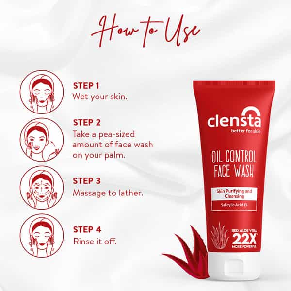 Clensta Red Aloe Vera Oil Control Face Wash 100 Ml