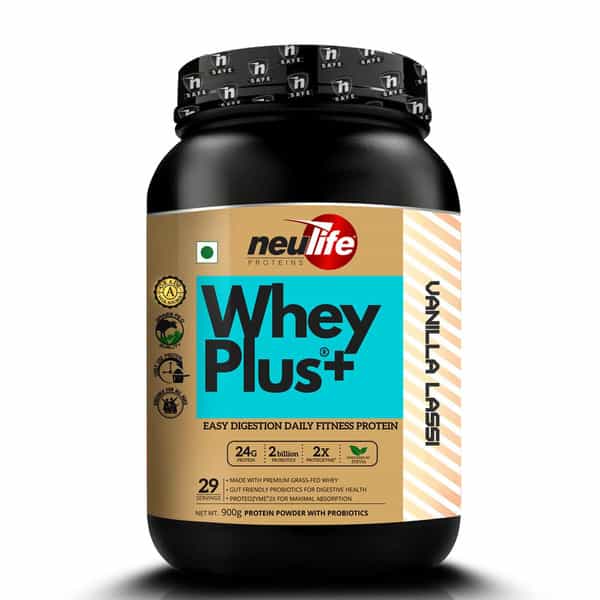 Neulife Wheyplus Gut-Friendly Grass-Fed Whey Protein Isolate Blend 2Lbs (Vanilla Lassi)