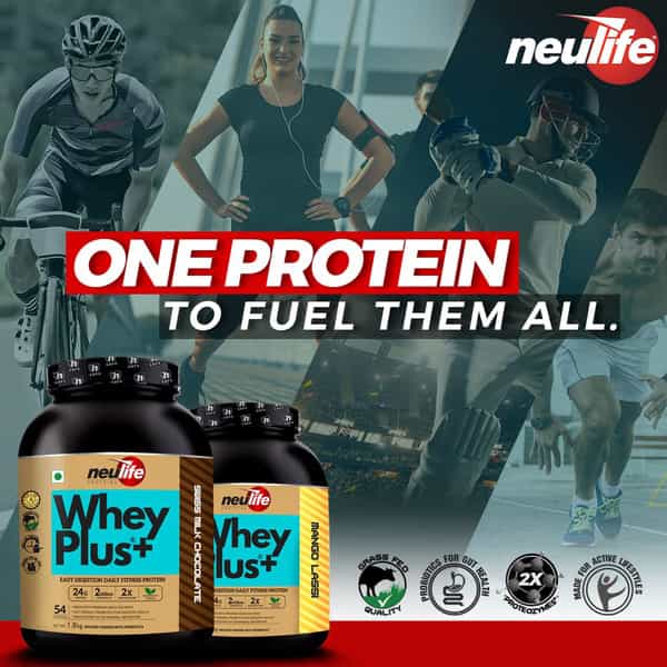 Neulife Wheyplus Gut-Friendly Grass-Fed Whey Protein Isolate Blend 2Lbs (Vanilla Lassi)