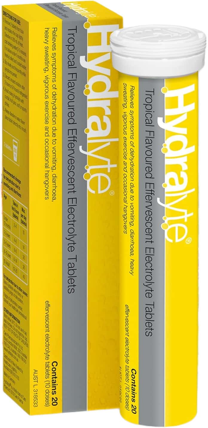 Hydralyte Effervescent Electrolyte Tablets | Adults | Pineapple | 20 Tablets