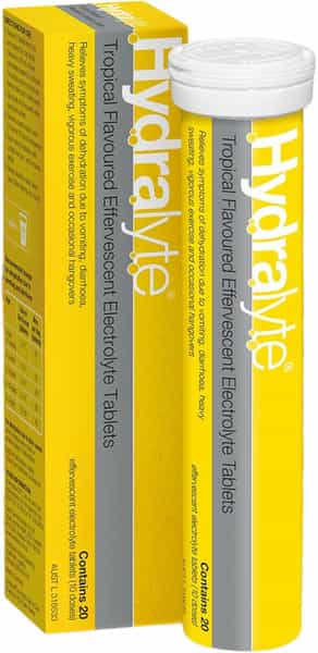 Hydralyte Effervescent Electrolyte Tablets | Adults | Pineapple | 20 Tablets
