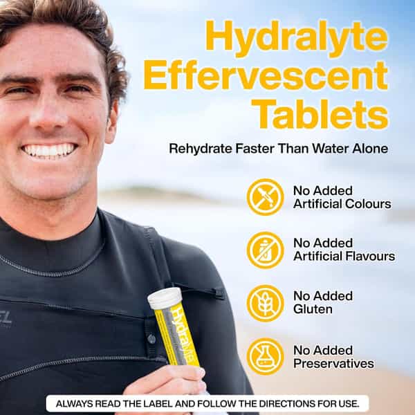 Hydralyte Effervescent Electrolyte Tablets | Adults | Pineapple | 20 Tablets