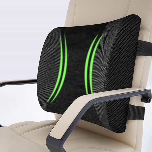 Trajectory Lumbar Support For Chair | Orthopedic Back Support Memory Foam Backrest Cushion